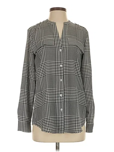 Pre-owned Calvin Klein Long Sleeve Blouse In Gray