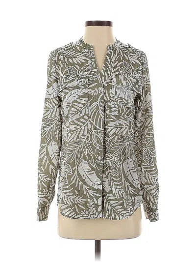 Pre-owned Calvin Klein Long Sleeve Blouse In Green