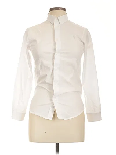 Pre-owned Calvin Klein Long Sleeve Blouse In Ivory