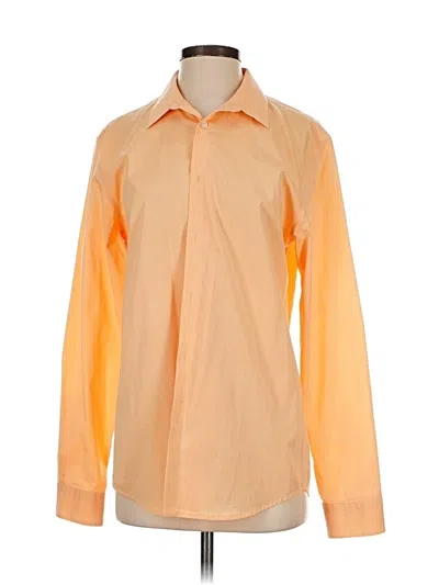 Pre-owned Calvin Klein Long Sleeve Blouse In Orange