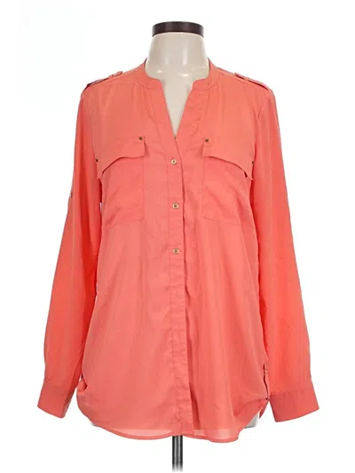 Pre-owned Calvin Klein Long Sleeve Blouse In Orange