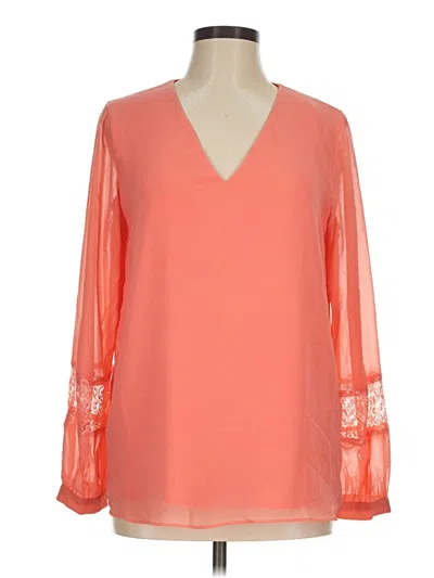 Pre-owned Calvin Klein Long Sleeve Blouse In Orange