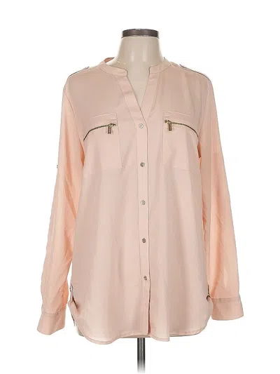 Pre-owned Calvin Klein Long Sleeve Blouse In Pink