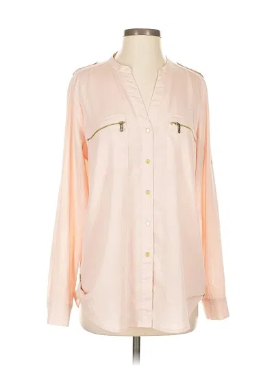 Pre-owned Calvin Klein Long Sleeve Blouse In Pink