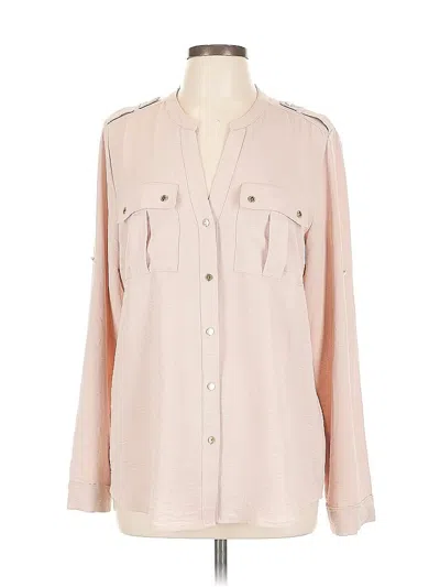 Pre-owned Calvin Klein Long Sleeve Blouse In Pink