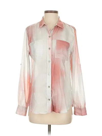 Pre-owned Calvin Klein Long Sleeve Blouse In Pink