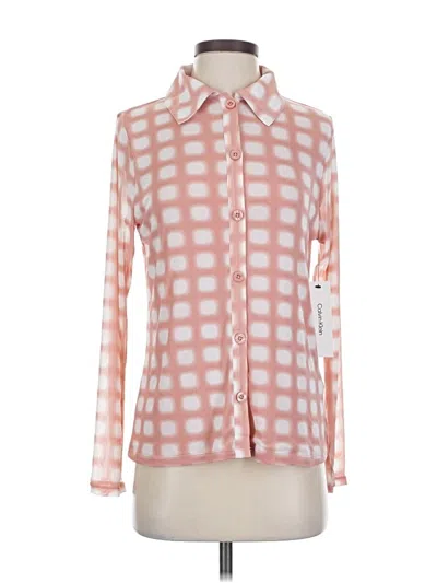 Calvin Klein Long Sleeve Blouse In Pink