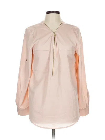 Pre-owned Calvin Klein Long Sleeve Blouse In Pink