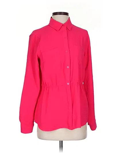 Pre-owned Calvin Klein Long Sleeve Blouse In Pink