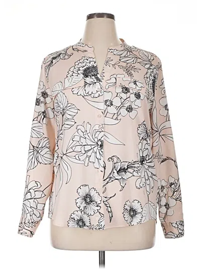 Pre-owned Calvin Klein Long Sleeve Blouse In Pink