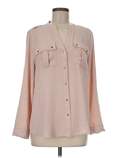 Pre-owned Calvin Klein Long Sleeve Blouse In Pink