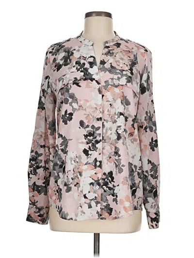 Pre-owned Calvin Klein Long Sleeve Blouse In Pink