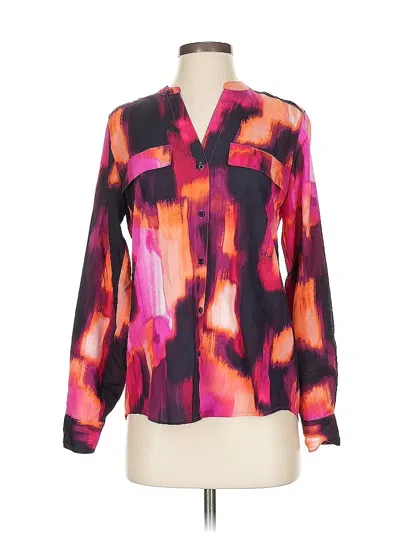 Pre-owned Calvin Klein Long Sleeve Blouse In Purple