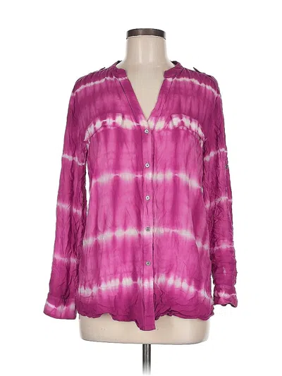 Pre-owned Calvin Klein Long Sleeve Blouse In Purple
