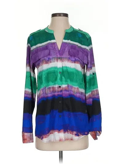 Pre-owned Calvin Klein Long Sleeve Blouse In Purple