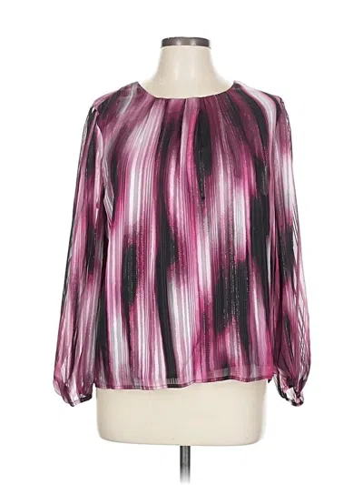 Pre-owned Calvin Klein Long Sleeve Blouse In Purple