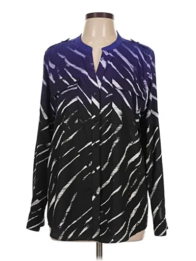 Pre-owned Calvin Klein Long Sleeve Blouse In Purple