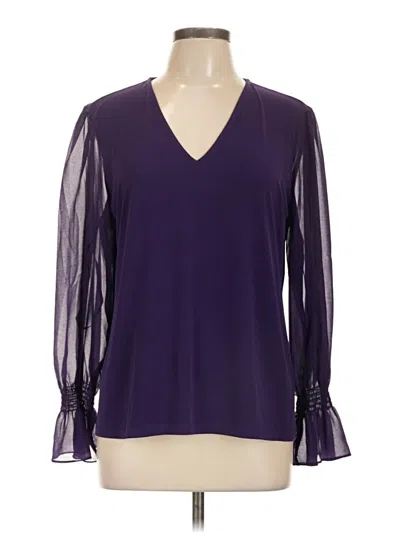 Calvin Klein Long Sleeve Blouse In Purple