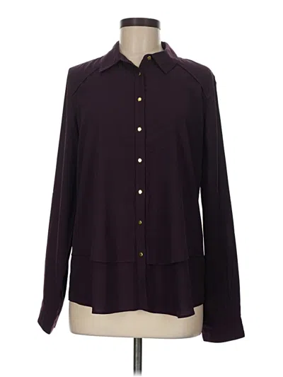 Pre-owned Calvin Klein Long Sleeve Blouse In Purple