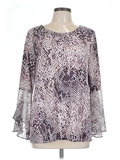 Pre-owned Calvin Klein Long Sleeve Blouse In Purple