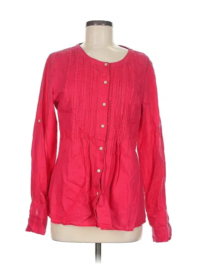 Pre-owned Calvin Klein Long Sleeve Blouse In Red