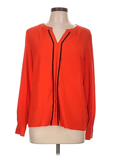 Pre-owned Calvin Klein Long Sleeve Blouse In Red