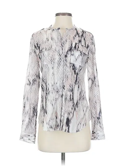 Pre-owned Calvin Klein Long Sleeve Blouse In Silver