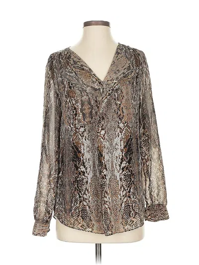 Pre-owned Calvin Klein Long Sleeve Blouse In Silver