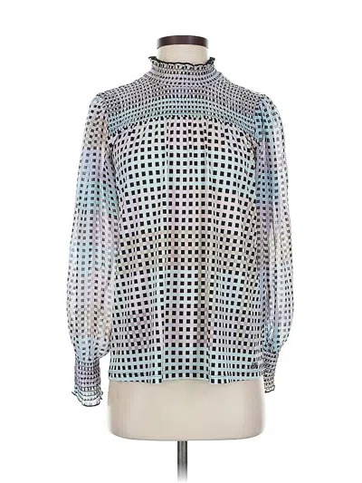 Pre-owned Calvin Klein Long Sleeve Blouse In Silver