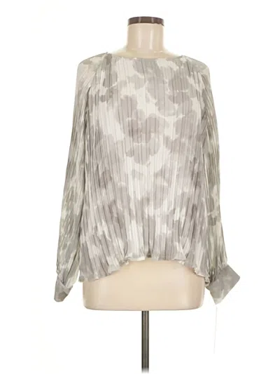 Pre-owned Calvin Klein Long Sleeve Blouse In Silver
