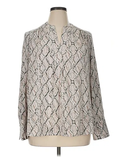Pre-owned Calvin Klein Long Sleeve Blouse In Silver