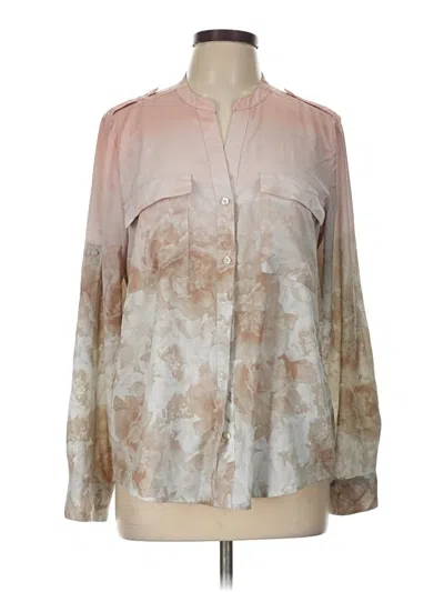 Pre-owned Calvin Klein Long Sleeve Blouse In Tan