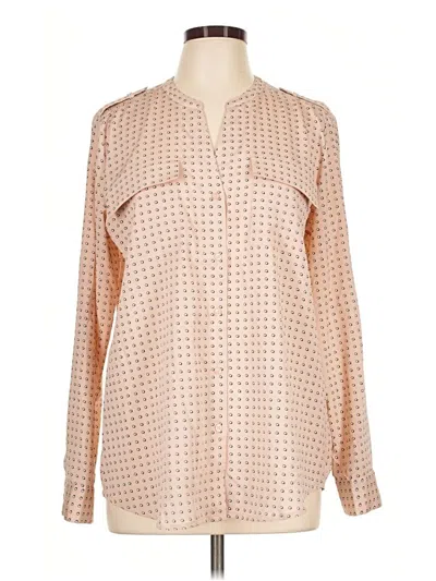 Pre-owned Calvin Klein Long Sleeve Blouse In Tan