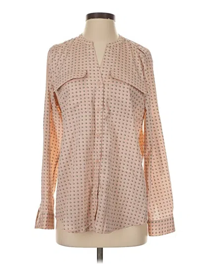 Pre-owned Calvin Klein Long Sleeve Blouse In Tan