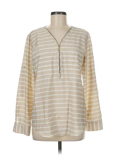 Pre-owned Calvin Klein Long Sleeve Blouse In White