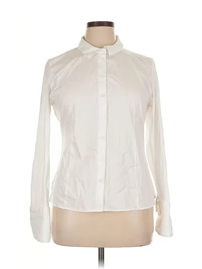 Pre-owned Calvin Klein Long Sleeve Blouse In White