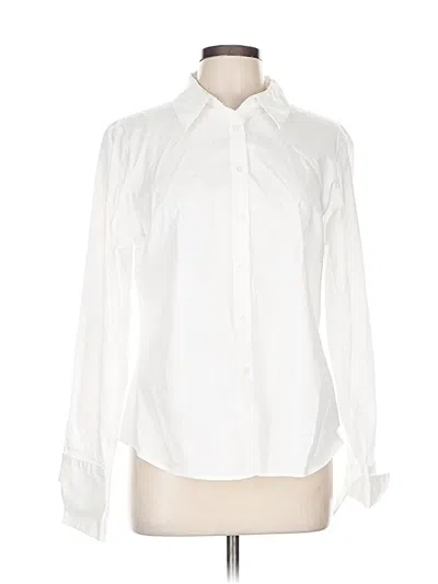 Pre-owned Calvin Klein Long Sleeve Blouse In White