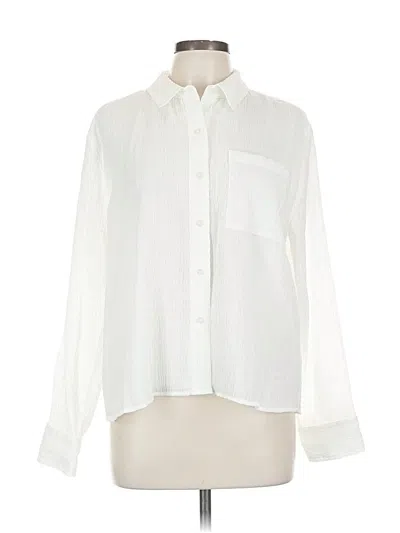 Pre-owned Calvin Klein Long Sleeve Blouse In White