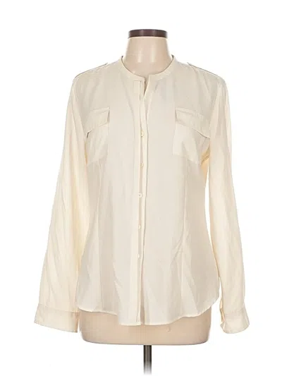 Pre-owned Calvin Klein Long Sleeve Blouse In White
