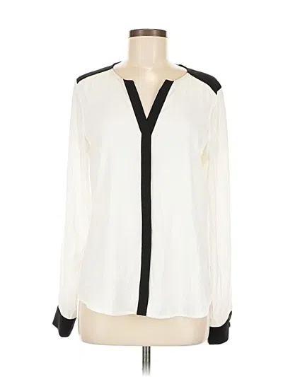 Pre-owned Calvin Klein Long Sleeve Blouse In White