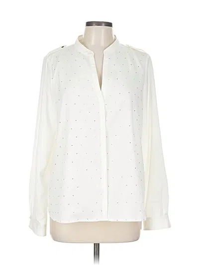 Pre-owned Calvin Klein Long Sleeve Blouse In White