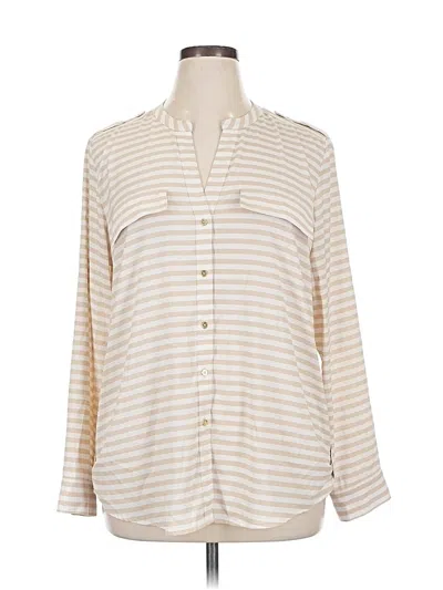 Pre-owned Calvin Klein Long Sleeve Blouse In White