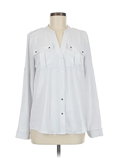 Pre-owned Calvin Klein Long Sleeve Blouse In White