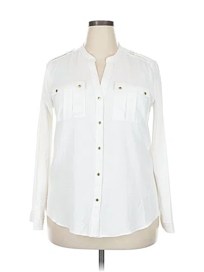 Pre-owned Calvin Klein Long Sleeve Blouse In White