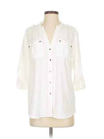 Pre-owned Calvin Klein Long Sleeve Blouse In White