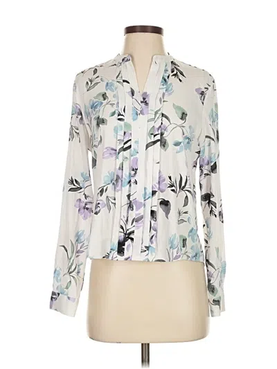 Pre-owned Calvin Klein Long Sleeve Blouse In White