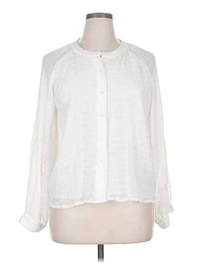 Pre-owned Calvin Klein Long Sleeve Blouse In White