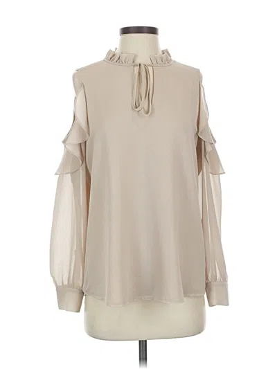 Pre-owned Calvin Klein Long Sleeve Blouse In White