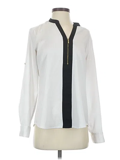 Pre-owned Calvin Klein Long Sleeve Blouse In White