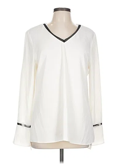 Pre-owned Calvin Klein Long Sleeve Blouse In White
